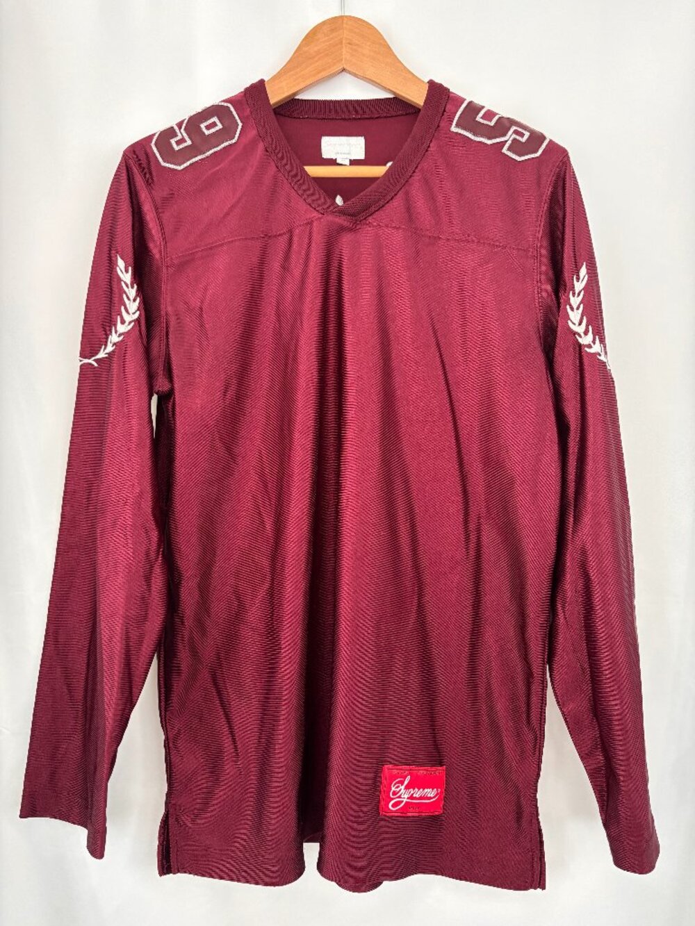 Supreme El Dorado L/S Football Jersey, size M Maroon FW14, Good UC
